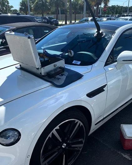 white sports car