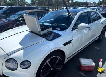 white sports car