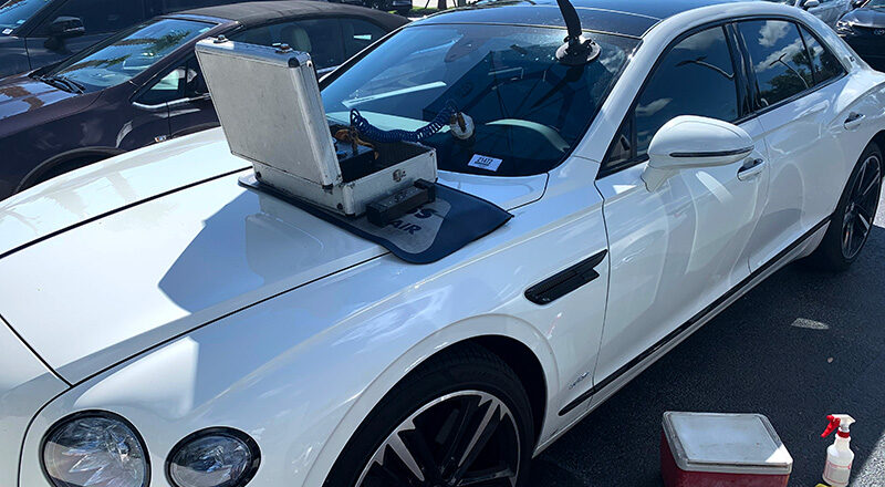 white sports car