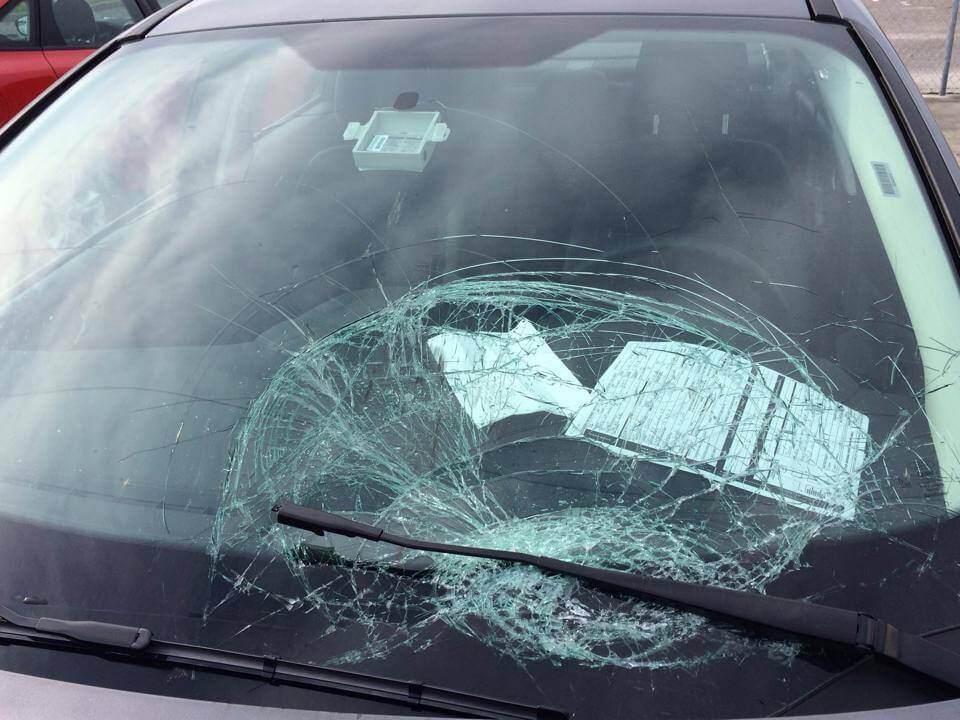 Cracked Windshield in Need of Repair